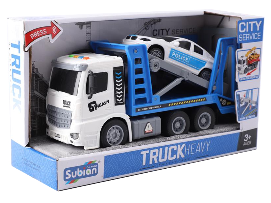 Ігровий набір евакуатор Rescue Team Truck Heavy з поліцейською машинкою, 1:14