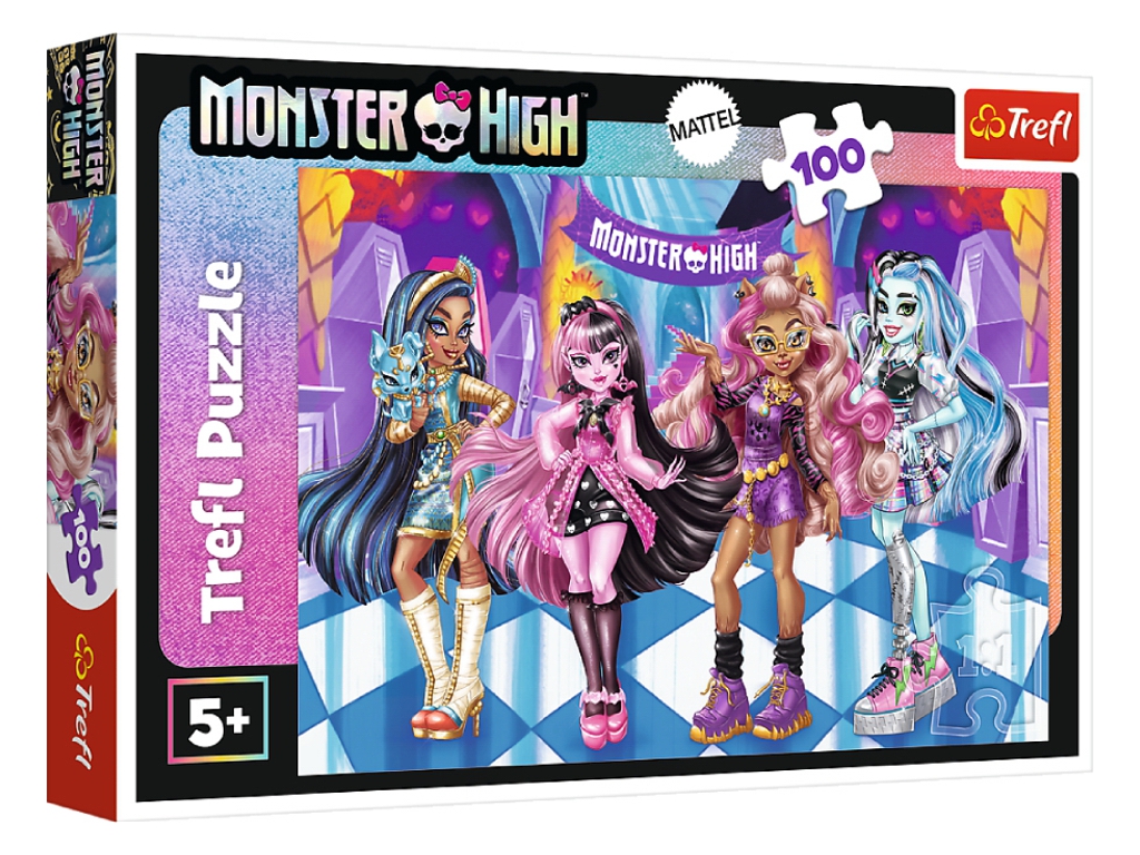 Набор пазлов "100" Monster High Ужасные друзья и "100" Treflik Смешные трефлики, Trefl