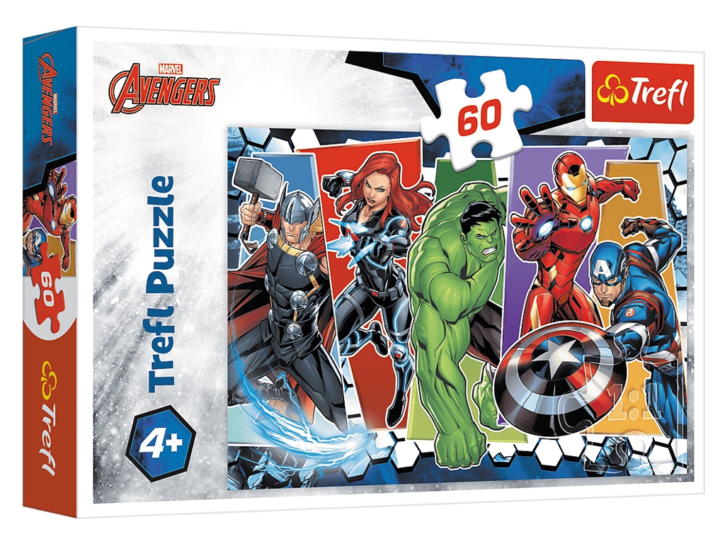 Набор пазлов "60" The Smurfs Очарованный лес и "60" The Avengers Мстители Непобедимые, Trefl