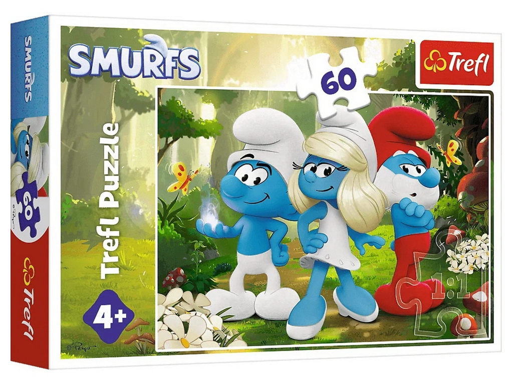 Набор пазлов "60" The Smurfs Очарованный лес и "60" The Avengers Мстители Непобедимые, Trefl