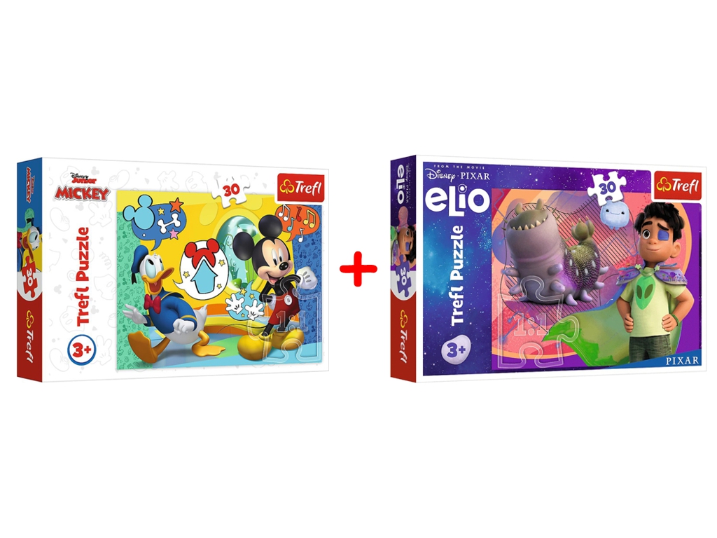 Набор пазлов "30" Mickey&friends Микки Маус и веселый дом и "30" Disney Elio Встречайте, Trefl