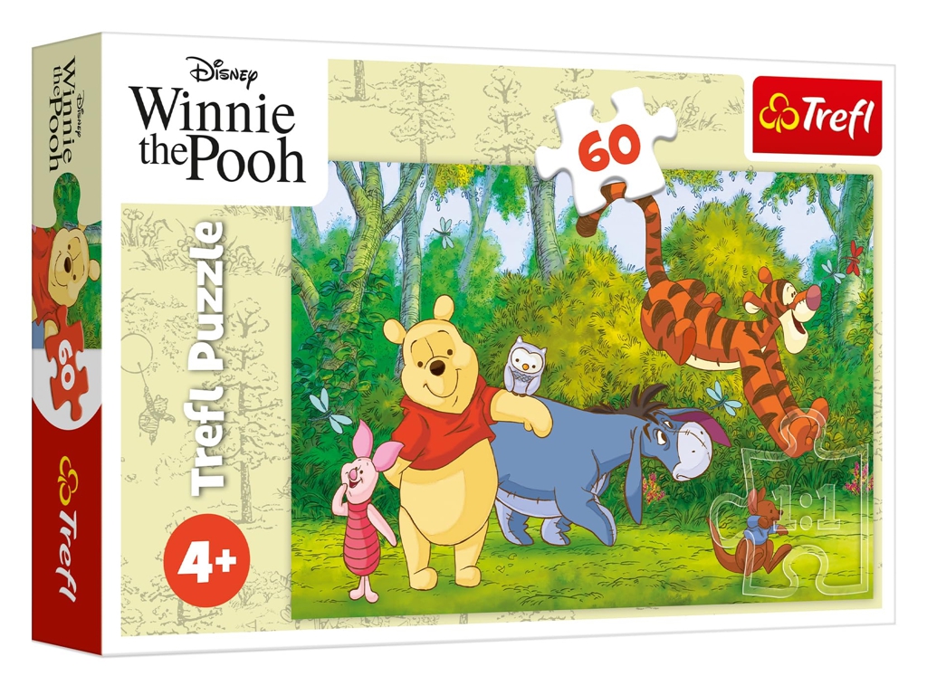 Набор пазлов "60" Disney Winnie the Pooh Вкусный мед и "30" The Smurfs Приключения смурфиков, Trefl