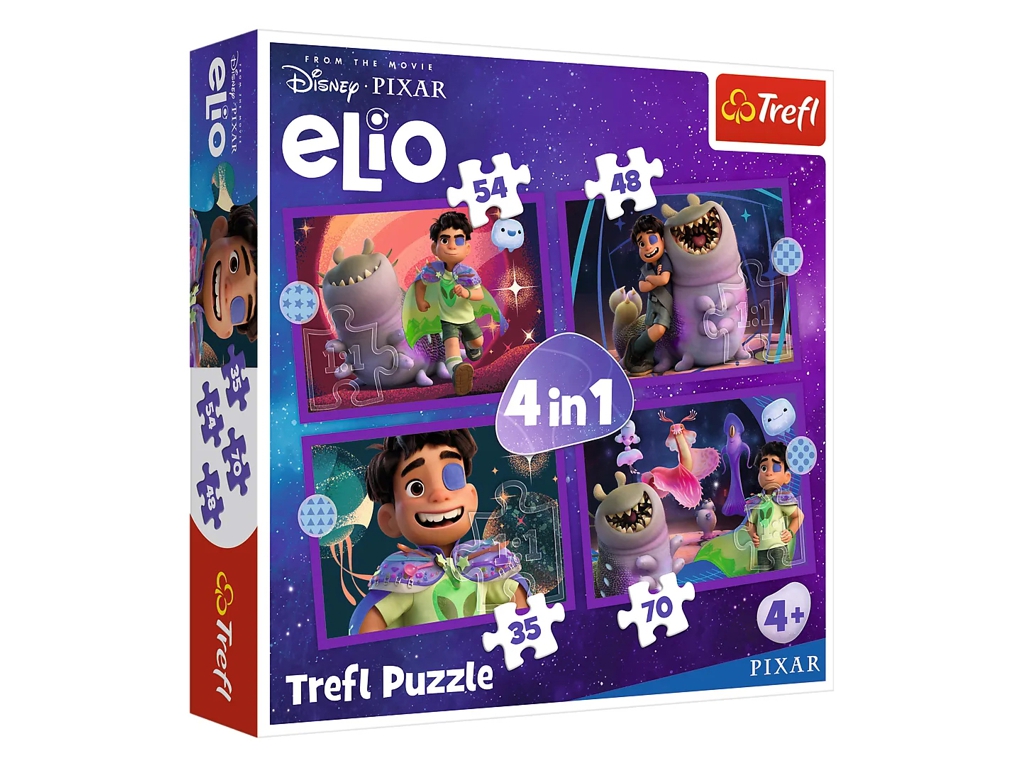 Набор пазлов "4in1(35, 48, 54, 70)" Смешные приключения Микки Мауса и "4in1" Disney Elio Внеземные