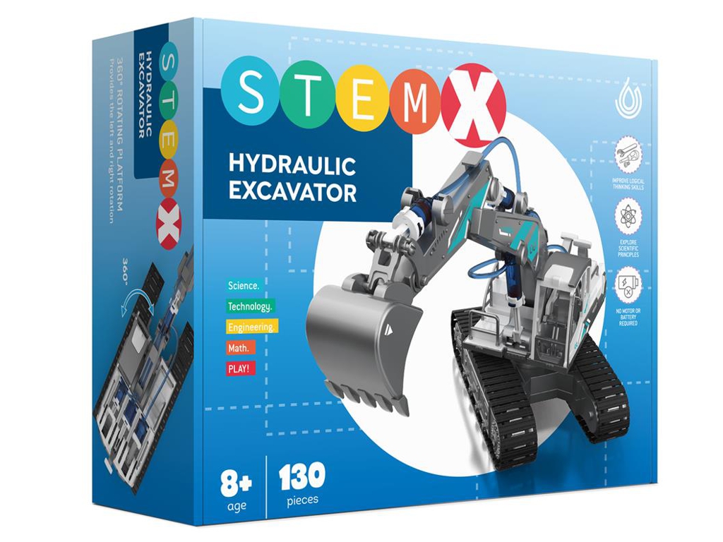 STEAM-конструктор Гідравлічний екскаватор StemX, 130 деталей