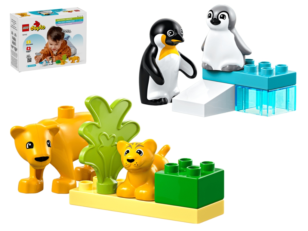 Конструктор LEGO DUPLO Town Семейства диких животных: Пингвины и львы, 10 деталей