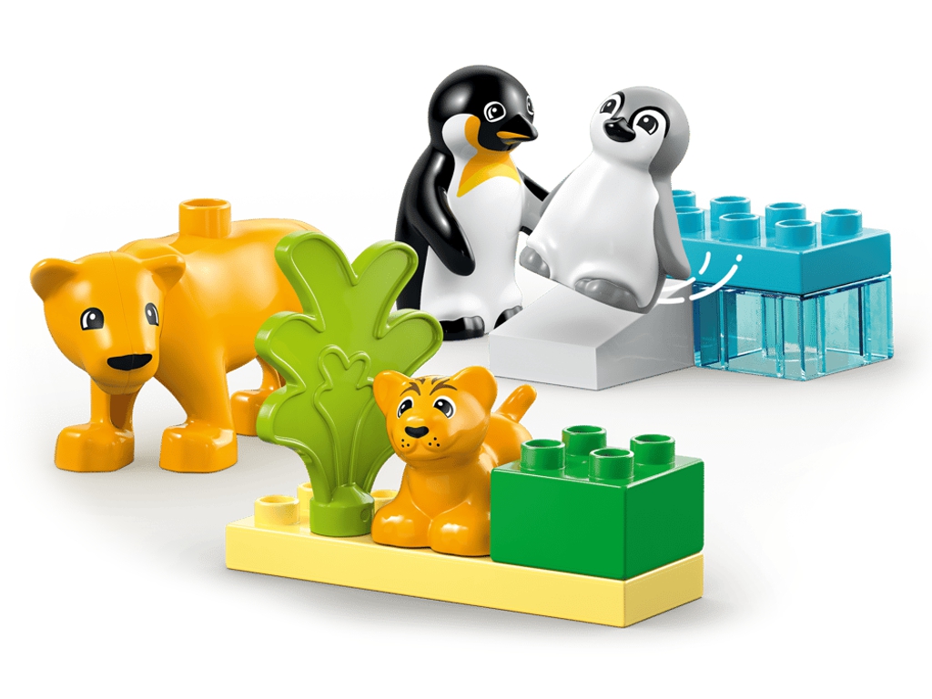 Конструктор LEGO DUPLO Town Семейства диких животных: Пингвины и львы, 10 деталей