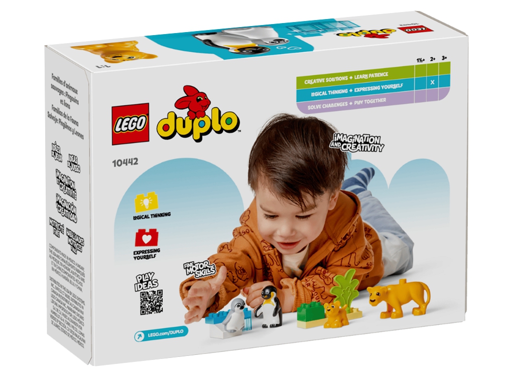 Конструктор LEGO DUPLO Town Семейства диких животных: Пингвины и львы, 10 деталей