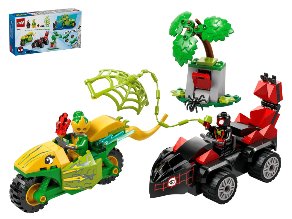 Конструктор LEGO Marvel Перегони на електромобілях з динозаврами, 124 деталі