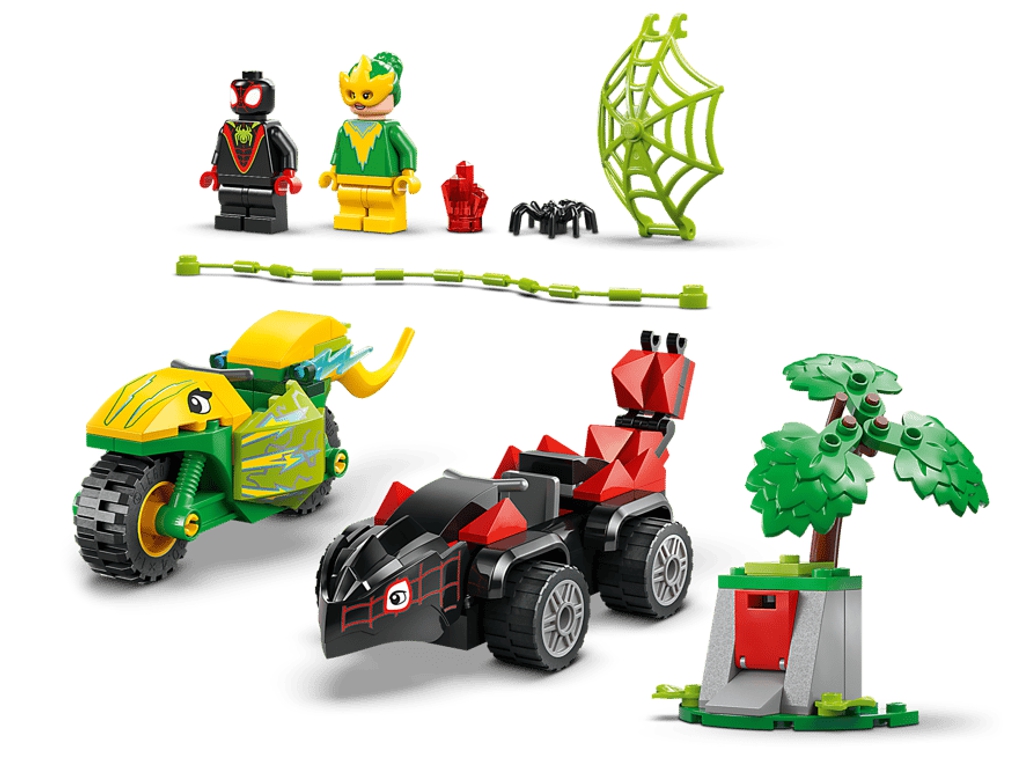 Конструктор LEGO Marvel Перегони на електромобілях з динозаврами, 124 деталі