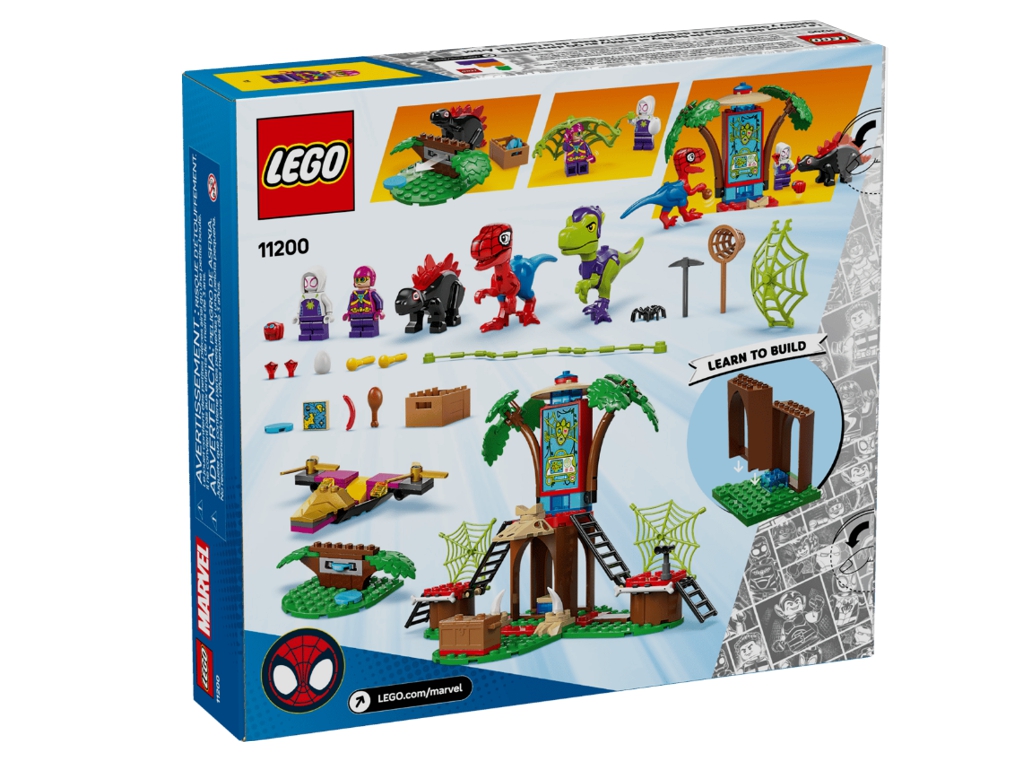 Конструктор LEGO Marvel Битва Паука и раптора Гобби в штаб-доме на дереве, 143 деталей