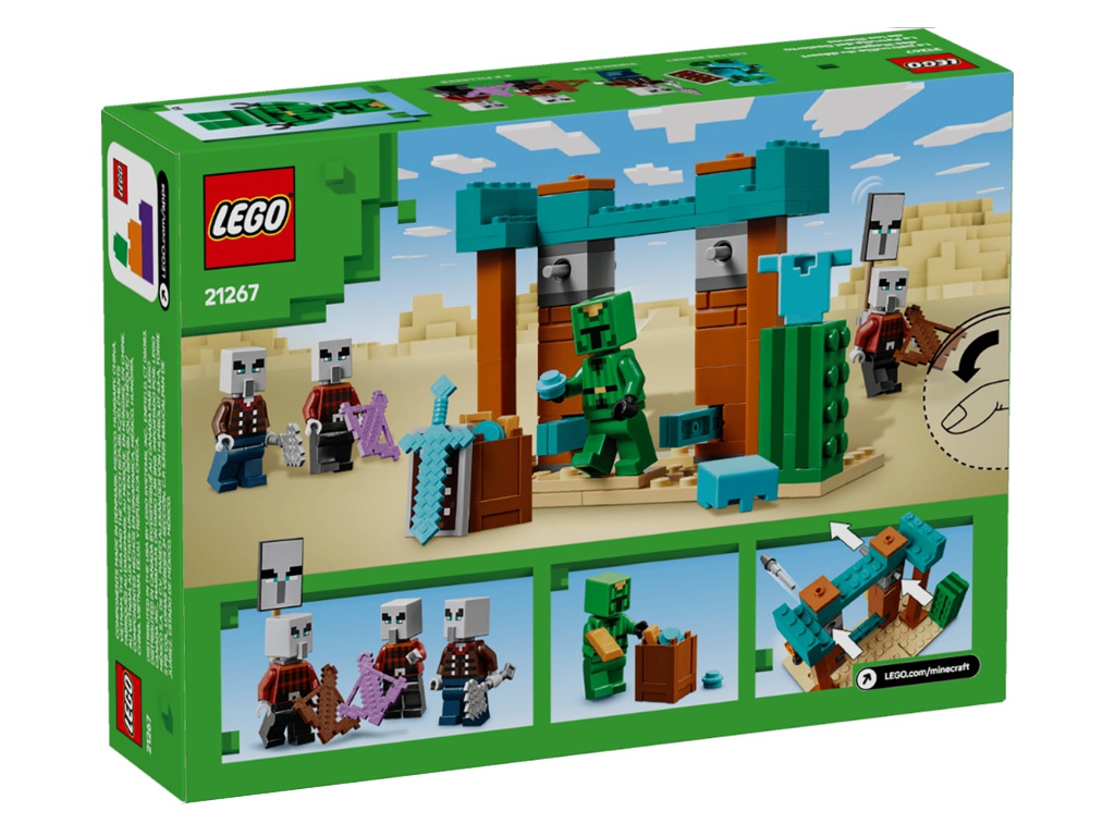Конструктор LEGO Minecraft Пустынный патруль разбойника, 105 деталей