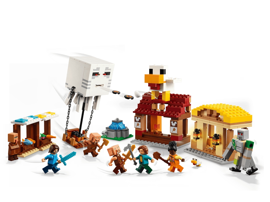 Конструктор LEGO Minecraft Напад на село з повітряною кулею Гаста, 555 деталей
