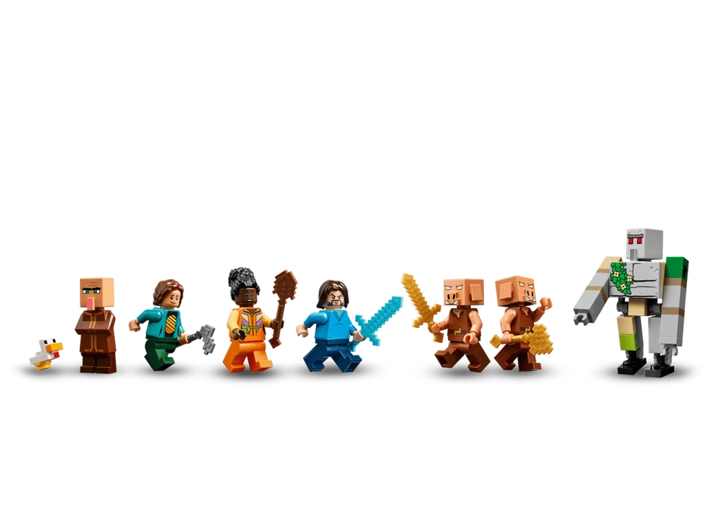 Конструктор LEGO Minecraft Напад на село з повітряною кулею Гаста, 555 деталей