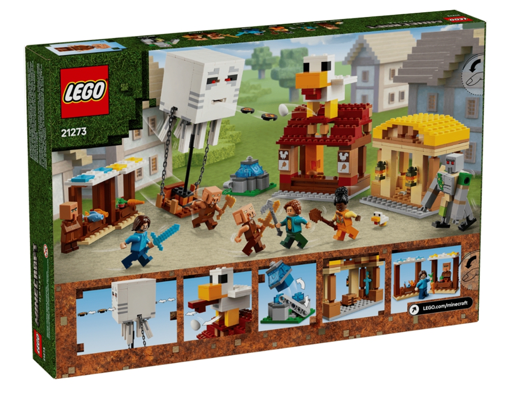 Конструктор LEGO Minecraft Напад на село з повітряною кулею Гаста, 555 деталей