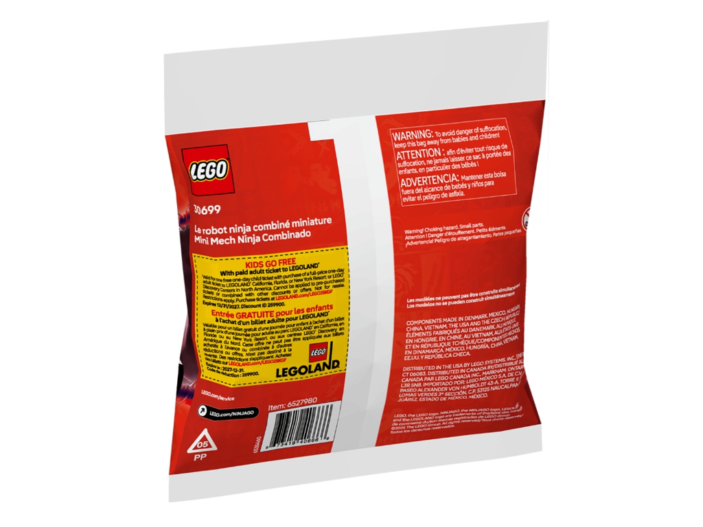 Конструктор LEGO NINJAGO Минининдзя комбо-робот, 80 деталей