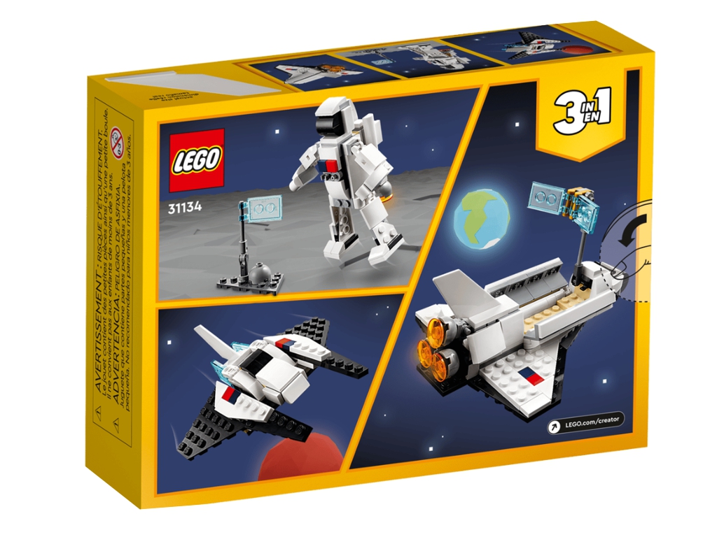 Конструктор LEGO Creator 3 в 1 Космічний шатл, 144 деталі