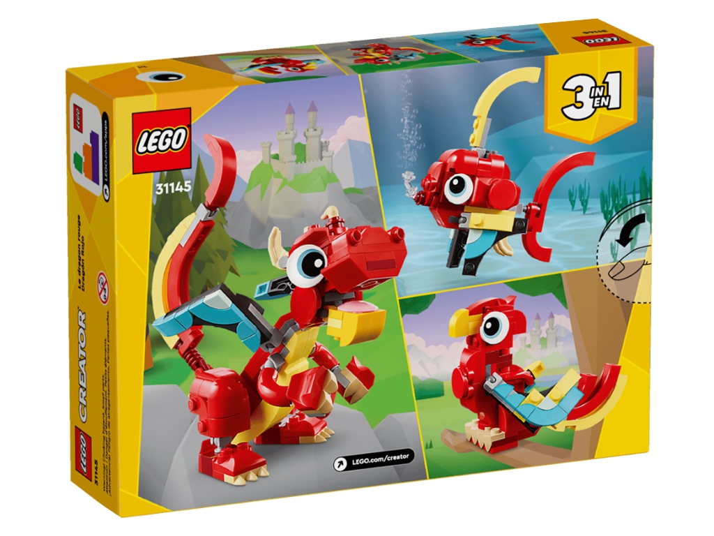 Конструктор LEGO Creator 3 в 1 Красный дракон, 149 деталей