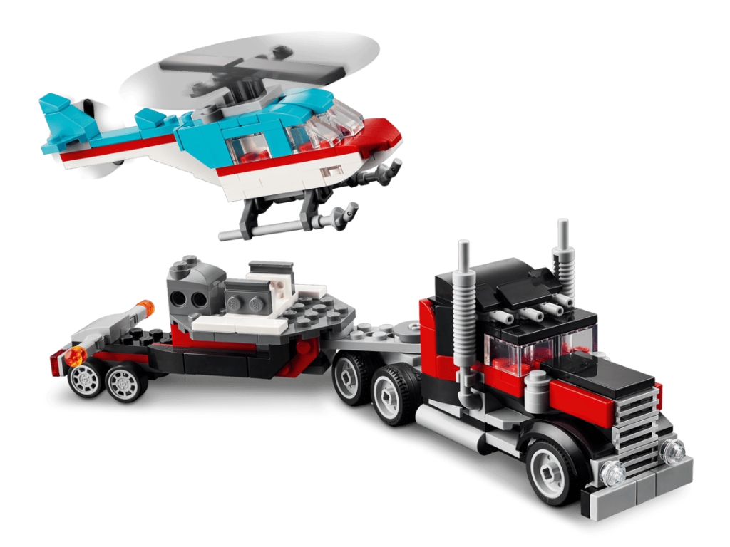 Конструктор LEGO Creator 3 в 1 Бортова вантажівка з гелікоптером, 270 деталей
