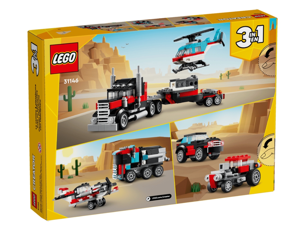 Конструктор LEGO Creator 3 в 1 Бортова вантажівка з гелікоптером, 270 деталей