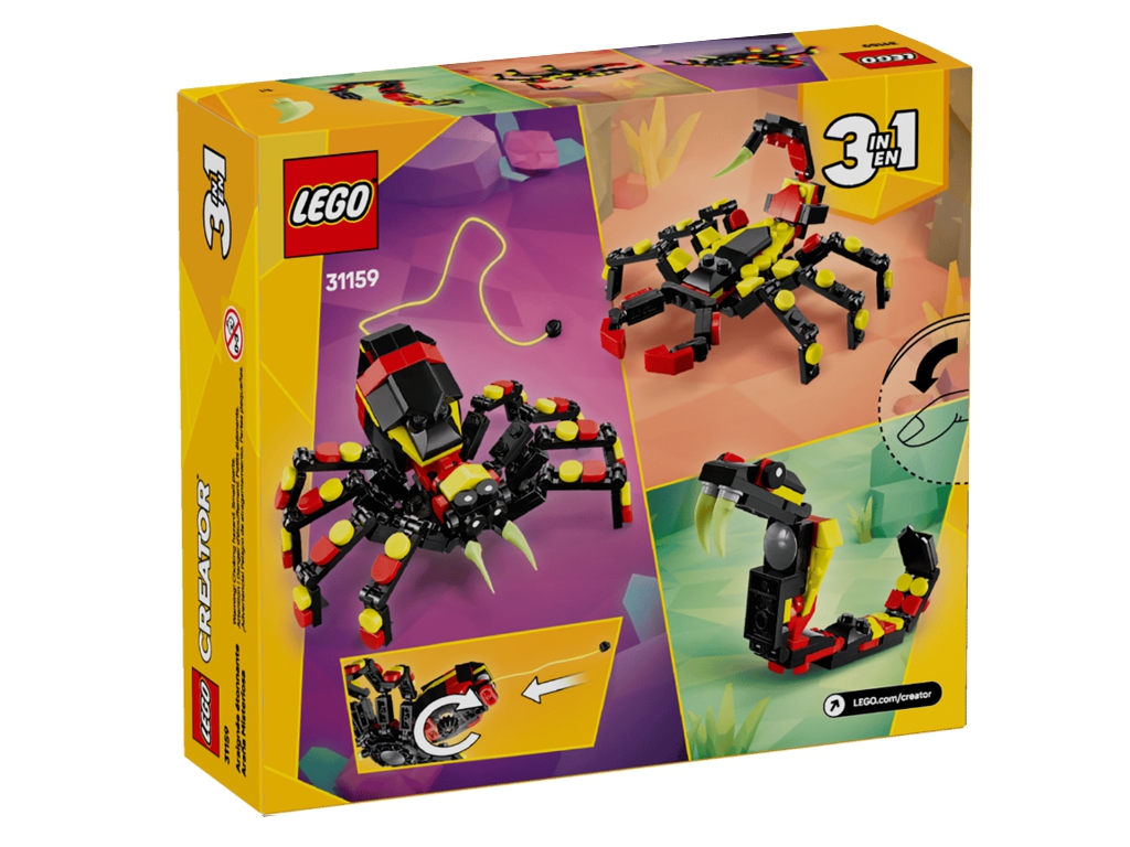 Конструктор LEGO Creator 3 в 1 Дика тварина: Дивовижний павук, 153 деталі