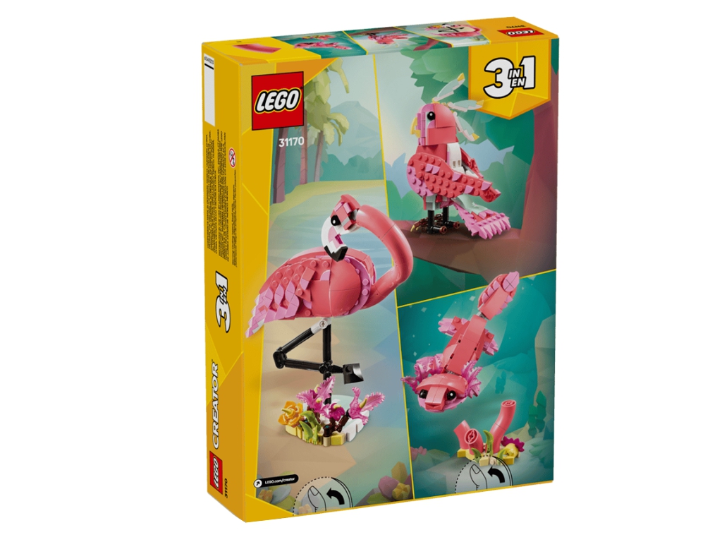 Конструктор LEGO Creator 3 в 1 Дикі тварини: Рожевий фламінго, 288 деталей