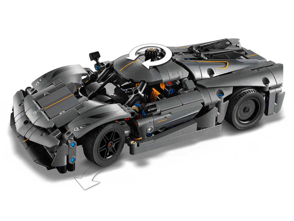 Конструктор LEGO Technic Koenigsegg Jesko Absolut, сірий гіперкар, 801 деталей