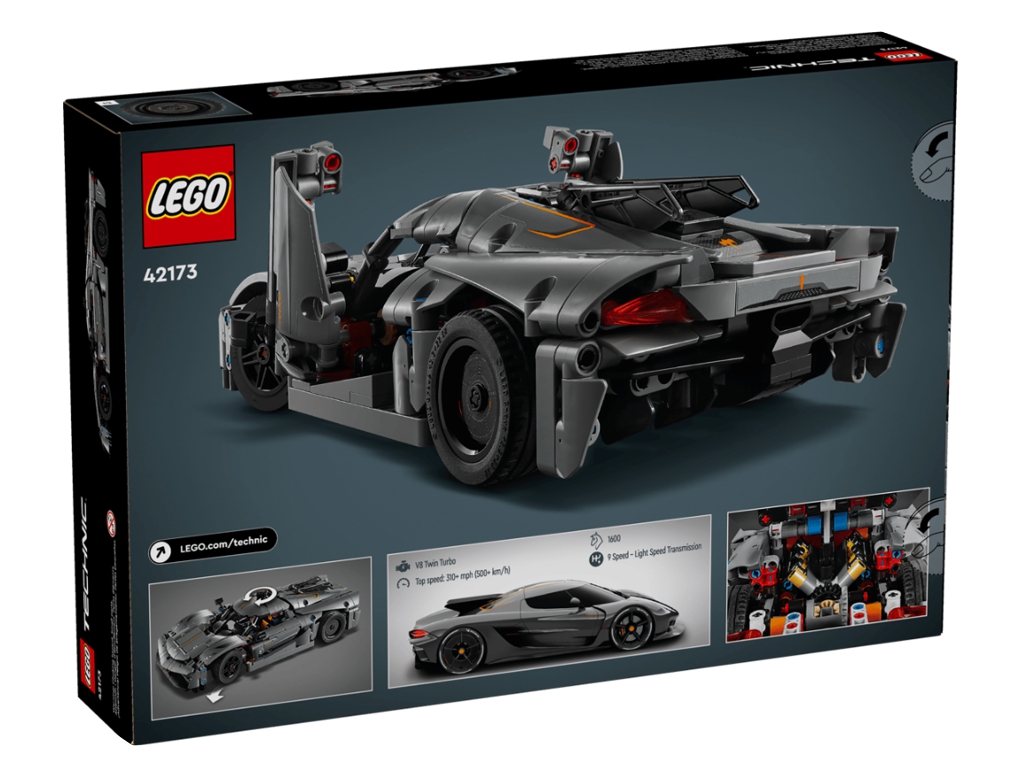Конструктор LEGO Technic Koenigsegg Jesko Absolut, сірий гіперкар, 801 деталей
