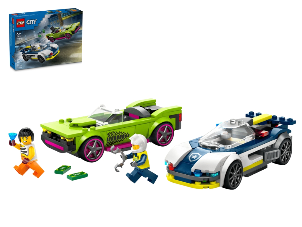 Конструктор LEGO City Преследование маслкара на полицейском автомобиле, 213 деталей