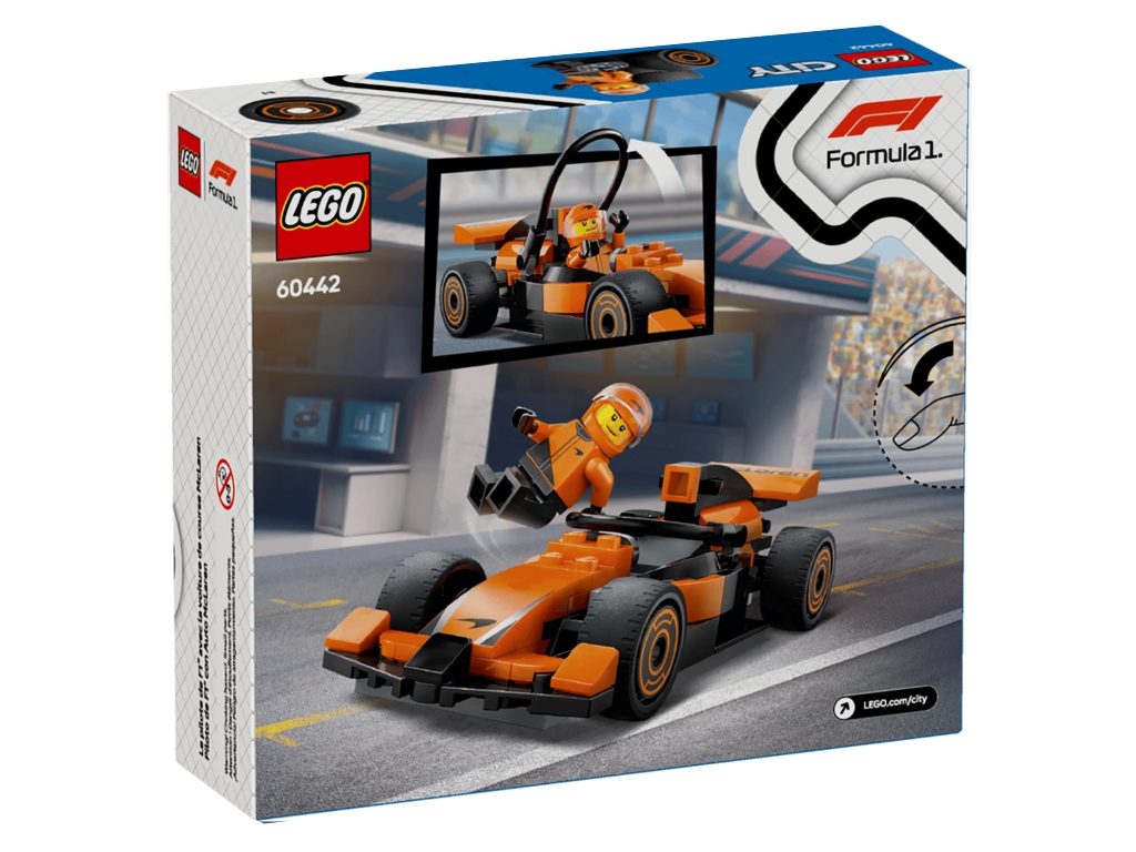 Конструктор LEGO City Пилот F1 с автомобилем для гонки McLaren, 86 деталей