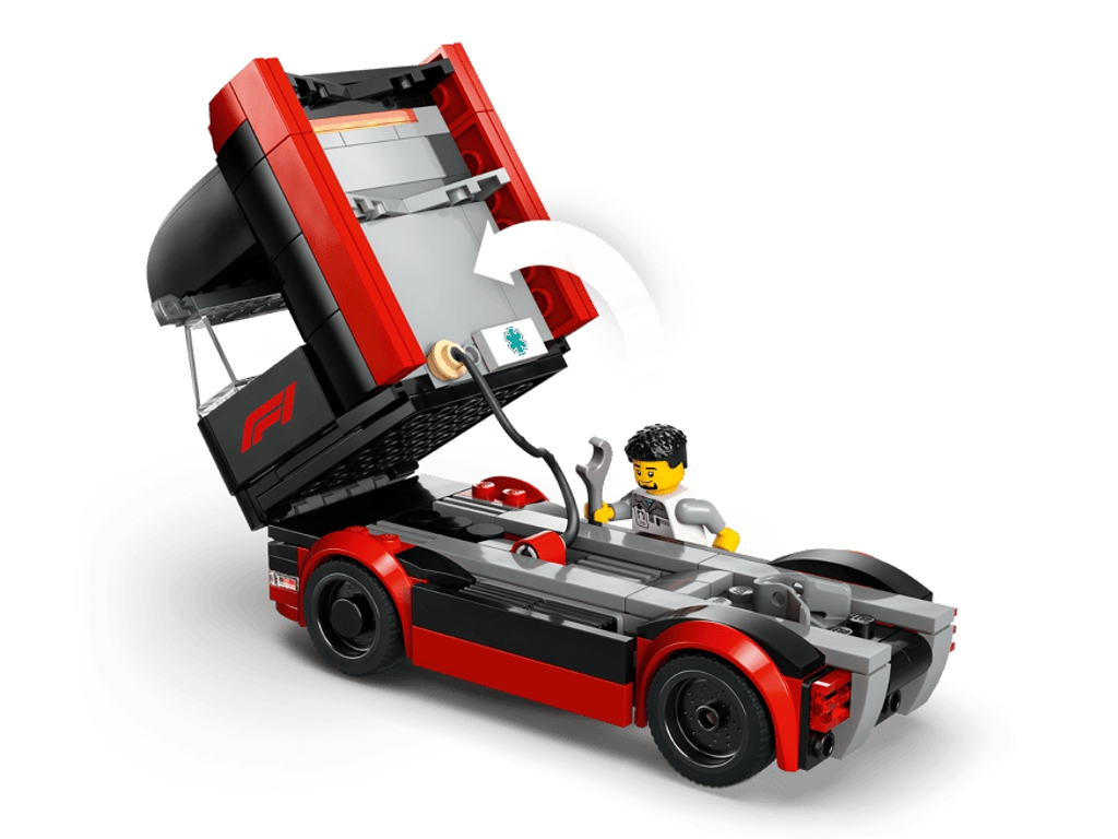 Конструктор LEGO City Грузовик F1 с автомобилями RB20 и AMR24, 1086 деталей