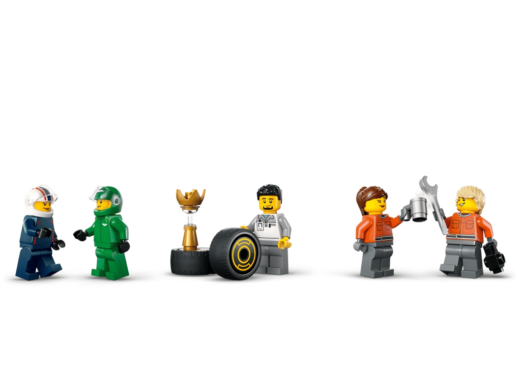 Конструктор LEGO City Грузовик F1 с автомобилями RB20 и AMR24, 1086 деталей
