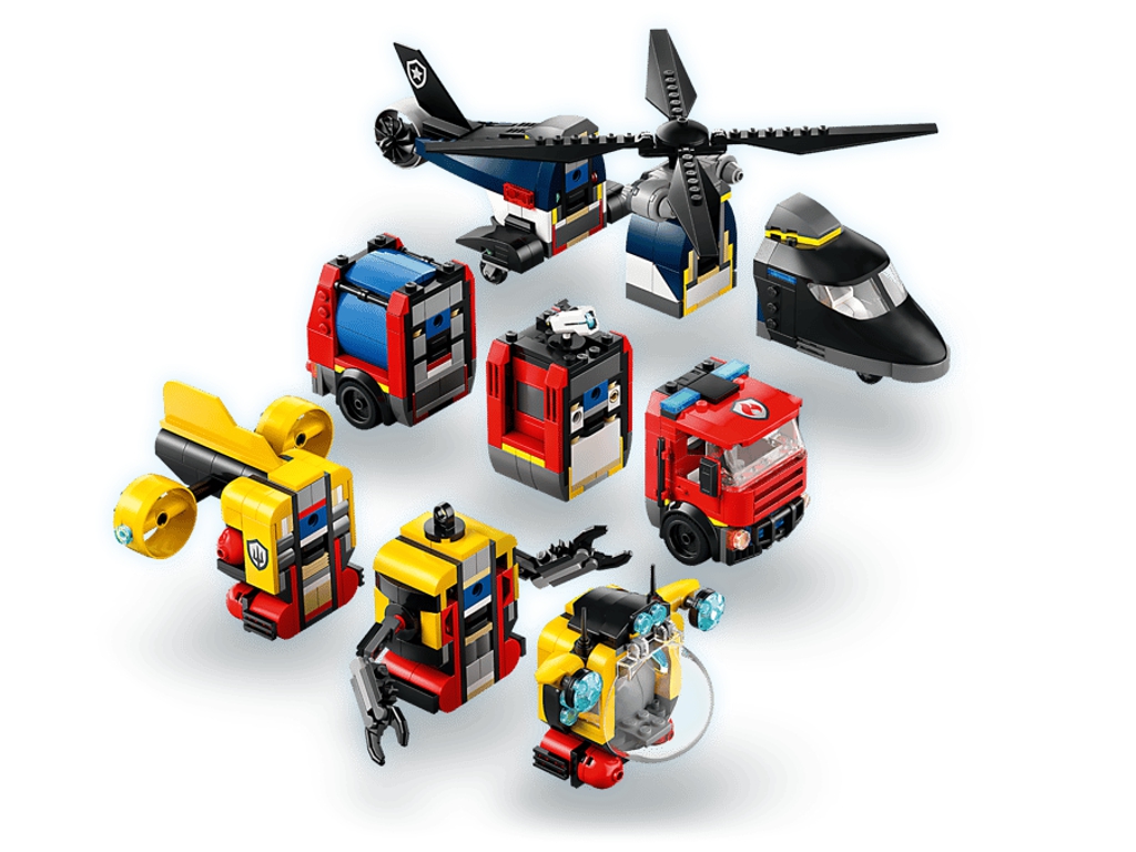 Конструктор LEGO City Ремикс вертолетов, пожарных машин и подлодок, 874 детали