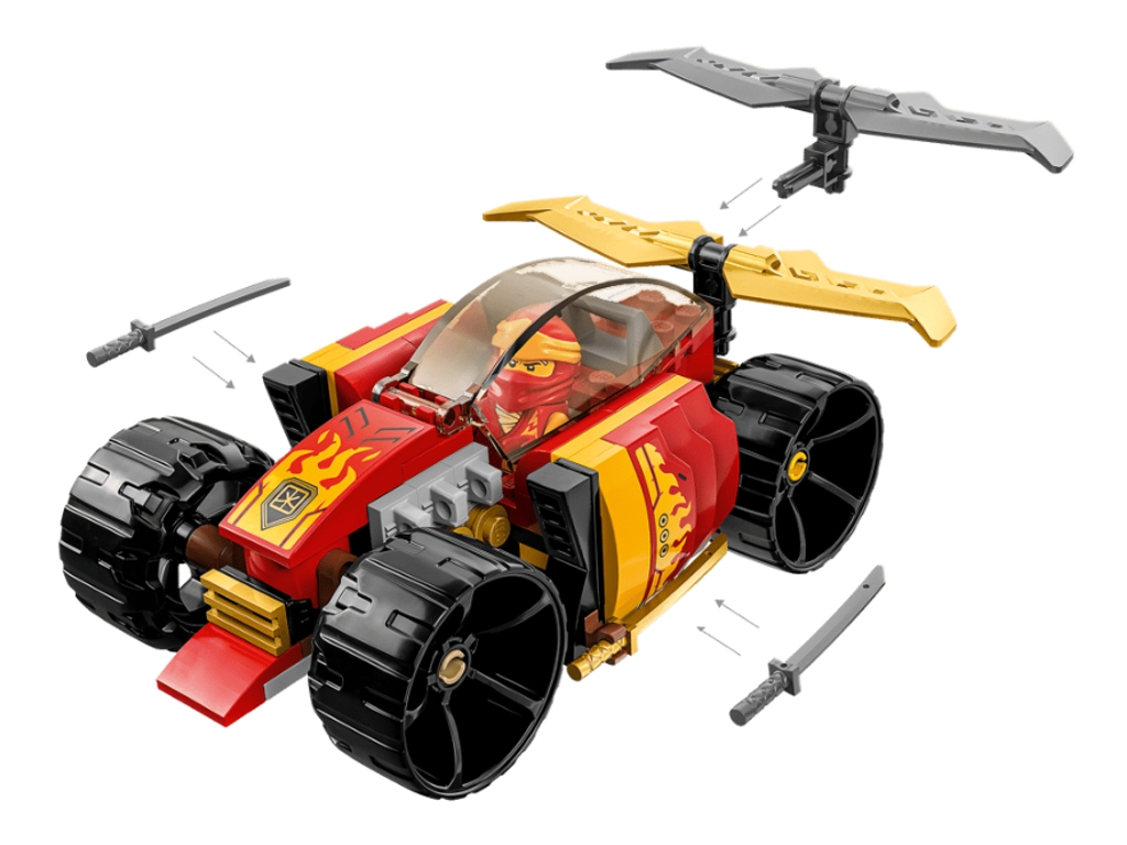 Конструктор LEGO NINJAGO Гоночный автомобиль ниндзя Кая EVO, 94 детали