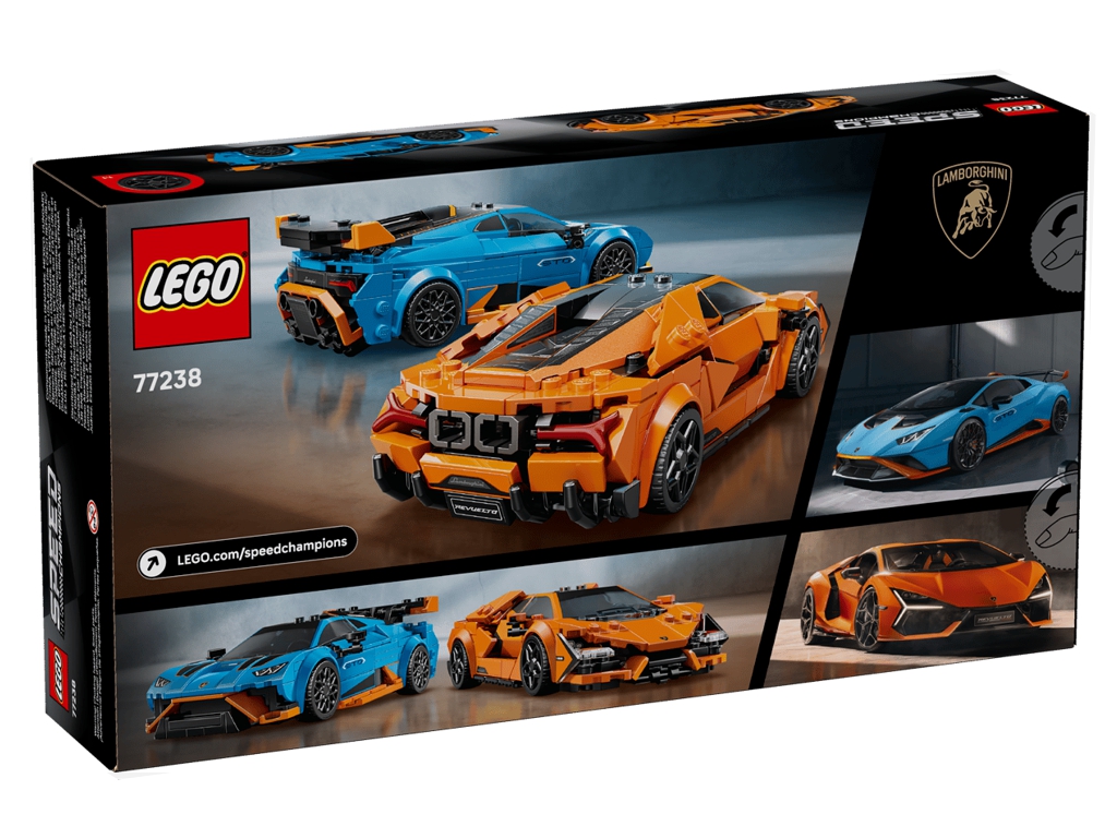 Конструктор LEGO Speed Champions Lamborghini Revuelto та Lamborghini Huracán STO, 607 деталей