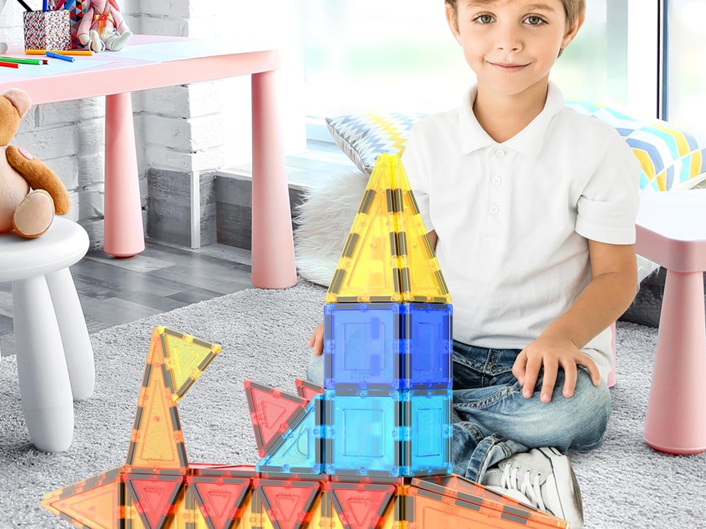 Магнитный конструктор PicassoTiles 3D Construction Building Set, 60 деталей