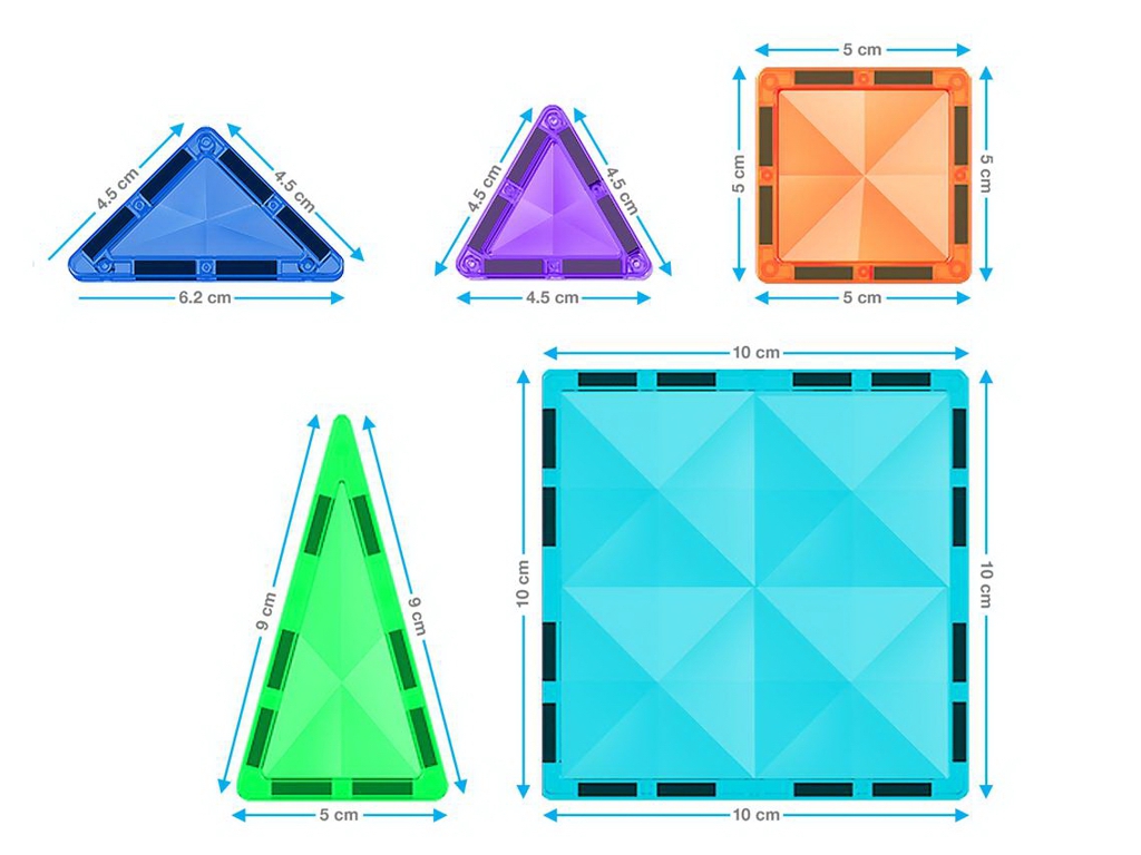 Магнитный конструктор PicassoTiles Mini Diamond Series Set, 100 деталей