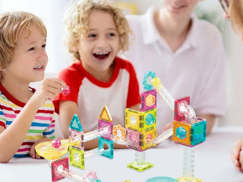 Конструктор магнітний PicassoTiles Mini Diamond Marble Run Track Set, 60 деталей