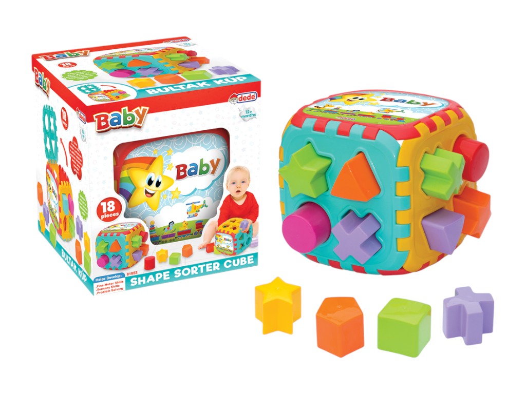 Игрушка сортер куб-конструктор, 18 деталей