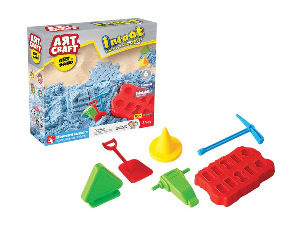 Кинетический песок с аксессуарами Строительство Art Craft, 500 г, для лепки, Art Craft