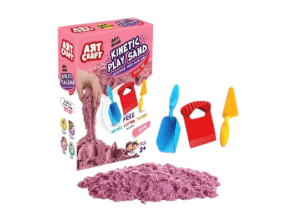 Кінетичний пісок для ліплення рожевий Art Craft, 1000 г, з інструментами, Art Craft