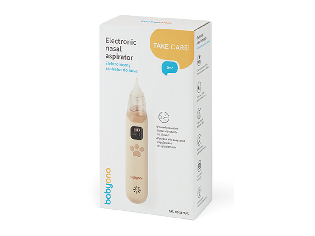 Аспиратор для носа электронный с LCD экраном, BabyOno 1470/01