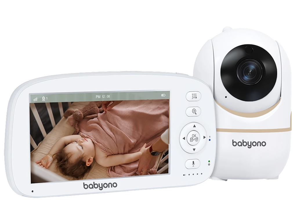 Видеоняня BabyOno CALMA с камерой и 5-дюймовым экраном, встроенные колыбельные, будильник