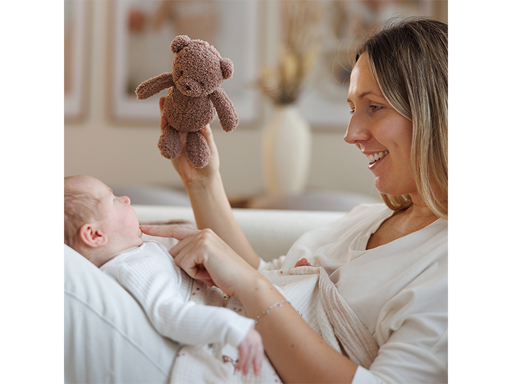 М’яка ковдра BabyOno з ведмедиком, кремова