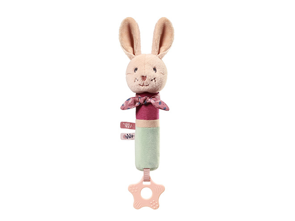 Игрушка с пищалкой и прорезывателем Кролик Каро 30х7 см, Babyono 1682