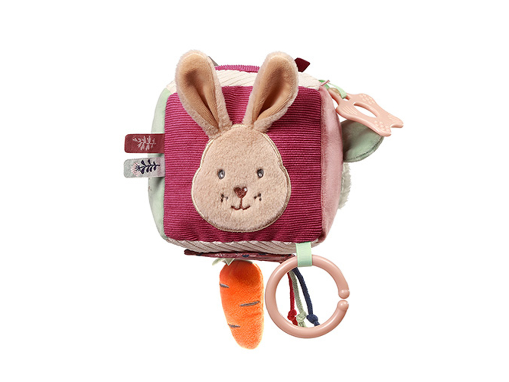 Игрушка сенсорная куб Кролик Каро 11х11 см, Babyono 1683