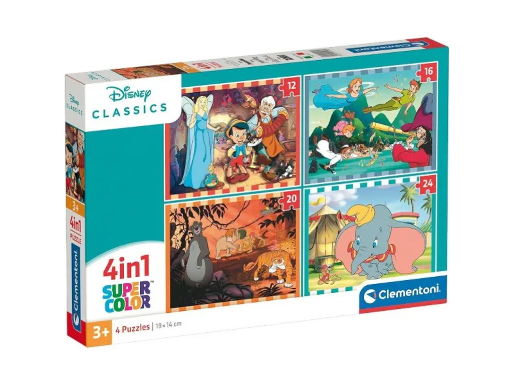 Пазлы 4в1, Герои мультфильмов Clementoni 21523