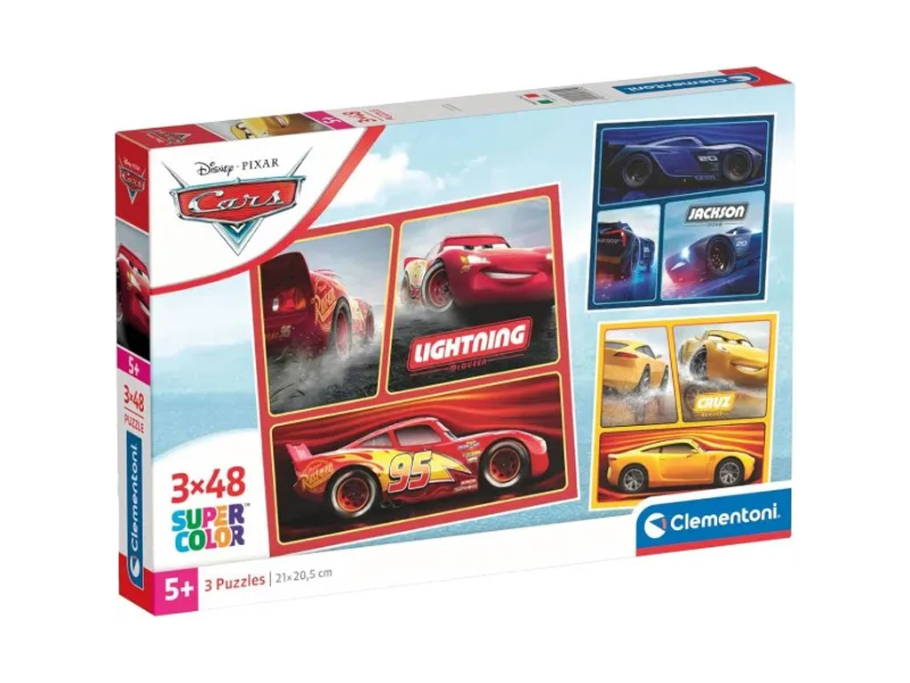 Пазлы 3х48 элементов, Авто на скачках, Clementoni 25305