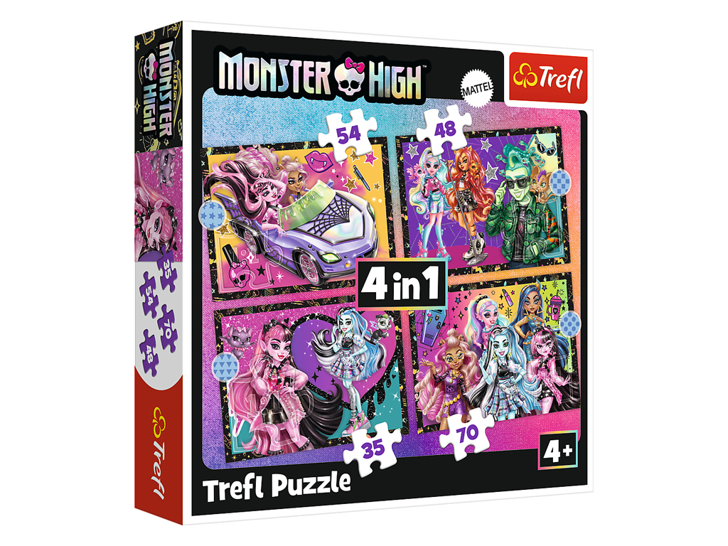 Пазл 4 в 1 Trefl Monster High Напружений день
