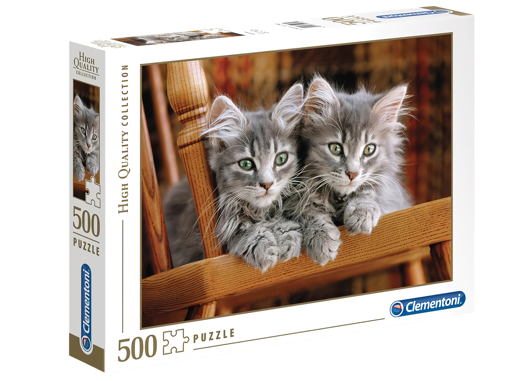 Пазли 500 елементів, Сірі кошенята, Clementoni 35580