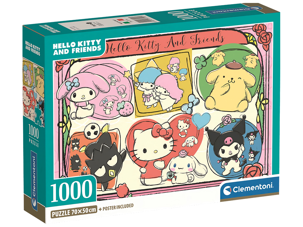 Пазлы Коллаж Hello Kitty и друзья Clementoni, 1000 элементов